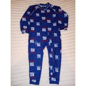 NFL NY Giants Baby One Piece Pajamas Size 2T Football Fan Gear